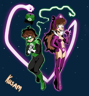 artist:kusam cosplay dc dipper_pines gravity_falls green_lantern lantern_corps mabel_pines star_sapphire // 694x749 // 341KB
