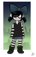 artist:liefeldianabomination fusion harvey_street_kids lucy_loud the_bow the_loud_house // 964x1500 // 362KB