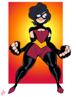 artist:liefeldianabomination elastigirl fusion helen_parr janice_jones miss_melee pixar the_incredibles // 1180x1500 // 416KB
