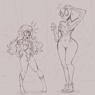 artist:slemka bailey_briggs jessica_drew marvel rule_63 spider-boy spider-woman // 2000x2000 // 837KB