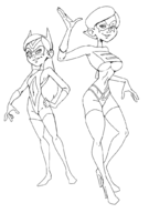 artist:sketch2200 elastigirl helen_parr pixar the_incredibles violet_parr // 728x1032 // 148KB