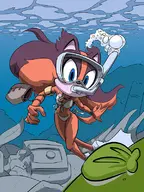 artist:epictones sonic_boom sonic_the_hedgehog_(series) sticks_the_badger // 600x800 // 146KB