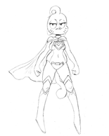 artist:zambs caturday cosplay nicole_watterson supergirl the_amazing_world_of_gumball // 1783x2210 // 581KB
