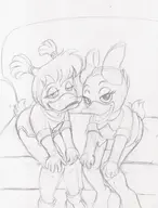 artist:liquidmark-alpha crossovers darkwing_duck disney ducktales gosalyn_mallard webby_vanderquack // 599x787 // 253KB