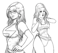 artist:hawkgirl captain_marvel carol_danvers marvel ms._marvel // 1938x1754 // 966KB