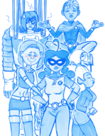 artist:liquidmark-alpha beast_boy cosplay cyborg dc dijonay_jones lacienega_boulevardez michael_collins penny_proud raven robin starfire teen_titans the_proud_family zoey_howzer // 1275x1650 // 2.1MB