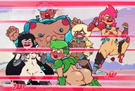 artist:enf-lover black_strategy blue_power green_guts hue_troop ok_ko!_let's_be_heroes red_action wardrobe_malfunction yellow_technique // 2500x1690 // 1.1MB