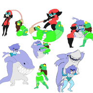 coc artist:radlazybones chomp lovely_ladybug marley_bishop poison_dart salli_dartly shark_lass the_lovely_ladybug // 1230x1224 // 428KB