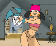 animated artist:tullymonst3r chel cosplay dreamworks jenny_wakeman my_life_as_a_teenage_robot parody the_road_to_el_dorado tiff_crust xj-9 // 720x588 // 2.1MB