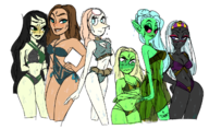artist:nark bonnie_rockwaller crossovers duck_dodgers_in_the_24th_and_12_century kim_possible looney_tunes lord_dominator pearl peridot queen_tyr'ahnee shego steven_universe wander_over_yonder // 1323x810 // 749KB