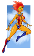 dc marvel mayday_parker parody spider-girl starfire teen_titans // 1750x2843 // 2.3MB