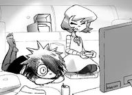 artist:rexhastala crossovers gaz_membrane i_can't_sleep invader_zim nia // 1667x1200 // 751KB