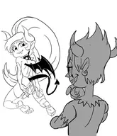 artist:tooop crossdressing demon_form marco_diaz presenting star_vs._the_forces_of_evil succubus tom_lucitor // 815x950 // 119KB