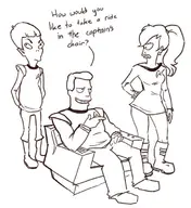 artist:scarlett futurama kif_kroker parody star_trek turanga_leela zapp_brannigan // 619x674 // 109KB