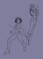 artist:dravotnogg cosplay dc dirty_pair doctor_light katana kei kimiyo_hoshi yuri // 1193x1635 // 463KB