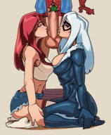 black_cat felicia_hardy fellatio marvel marvel's_spider-man mary_jane_watson mistletoe peter_parker spider-man // 1776x2160 // 361KB