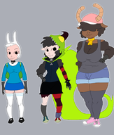 adventure_time barbara_lamb cosplay demencia fionna_campbell leggy_lamb lucoa miss_kobayashi's_dragon_maid peggy_lamb sheep_wrecked villainous! // 1500x1762 // 696KB