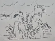 brian_griffin crossovers disney family_guy gromit peanuts pluto scooby scooby-doo snoopy wallace_and_gromit // 2399x1799 // 1.3MB