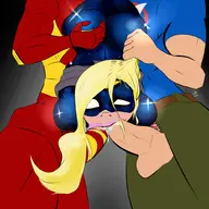 artist:mckraken captain_america crossovers dark_horse elissa_megan_powers empowered fellatio iron_man marvel steve_rogers tony_stark // 1000x1000 // 633KB