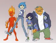 2d human_torch invisible_woman marvel mister_fantastic murdoc_niccals noodle parody russel_hobbs thing // 880x675 // 310KB