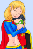 artist:lc damian_wayne dc kara_zor-el robin supergirl // 586x861 // 553KB