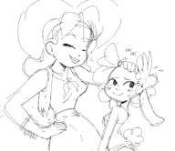 artist:akunim crossovers leggy_lamb mgm red red_hot_riding_hood sheep_wrecked // 872x756 // 73KB