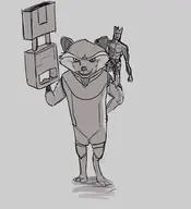 artist:drawfag9000 groot guardians_of_the_galaxy marvel rocket_raccoon // 859x945 // 125KB