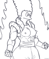artist:haloluli cosplay dragon_ball gogeta marge_simpson the_simpsons // 2100x2550 // 689KB