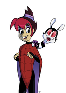 artist:jam beetlejuice beetlejuice_(series) bunnicula bunnicula_(series) cosplay lydia_deetz mina // 780x1100 // 227KB