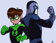 artist:ag ben_10 ben_tennyson blue_lantern cosplay dc green_lantern lantern_corps rook_blonko // 619x478 // 120KB