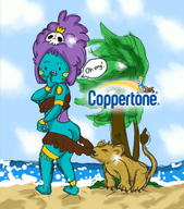 adventure_time am_(artist) coppertone jungle_princess parody // 696x791 // 591KB