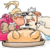 artist:carelessdoodler crossovers marvel obelix the_adventures_of_asterix volstagg // 400x400 // 47KB