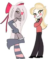 charlie_morningstar hazbin_hotel kneesocks_daemon panty_and_stocking_with_garterbelt parody scanty_daemon vaggie // 539x625 // 66KB