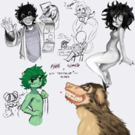 artist:brialzebubbie celeste i_can't_sleep nebula_&_quasar nia nude quasar slender_man smile_dog // 1000x1000 // 903KB