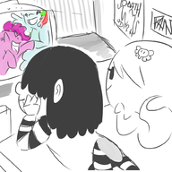 carrie_krueger crossovers dmh lucy_loud my_little_pony pinkie_pie rainbow_dash the_amazing_world_of_gumball the_loud_house // 1000x1000 // 335KB