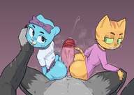 artist:stupidgnoll bottomless buttjob caturday crossovers fran litterbox_comics nicole_watterson the_amazing_world_of_gumball // 2480x1754 // 1.4MB