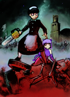 army_of_darkness artist:dbaru chainsaw_maid crossovers parody pussycat takena_nagao // 605x838 // 629KB