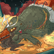 artist:dinklebop crossovers disney ducktales kill_six_billion_demons mammon scrooge_mcduck // 1000x1000 // 664KB