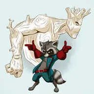 artist:carelessdoodler groot guardians_of_the_galaxy jojo's_bizarre_adventure marvel parody rocket_raccoon // 750x750 // 393KB