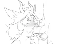 artist:dbaru caturday emberlynn_pinkle fellatio helluva_boss // 1583x1218 // 285KB