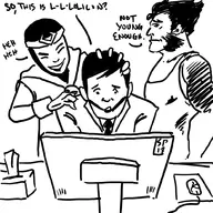 artist:pissed_off_fat_guy evan_sabahnur genesis kid_loki logan loki marvel wolverine x-men // 1000x1000 // 398KB