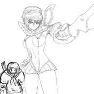 artist:terrible_the_drawfag body_bags clownface cosplay dark_horse kill_la_kill panda_delgado ryuko_matoi senketsu // 1200x1200 // 438KB