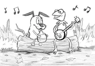 courage courage_the_cowardly_dog crossovers kermit_the_frog mr._colympus_2024 the_muppets // 2360x1640 // 1.9MB